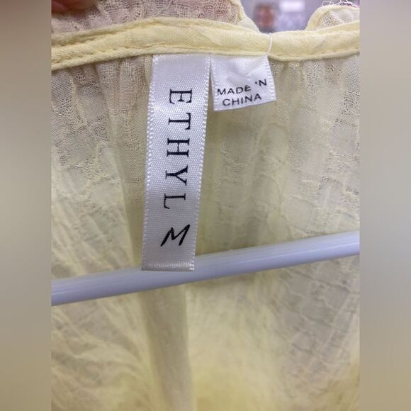 Ethyl Ladies med Yellow Peasant Blouse NEW - Picture 4 of 4
